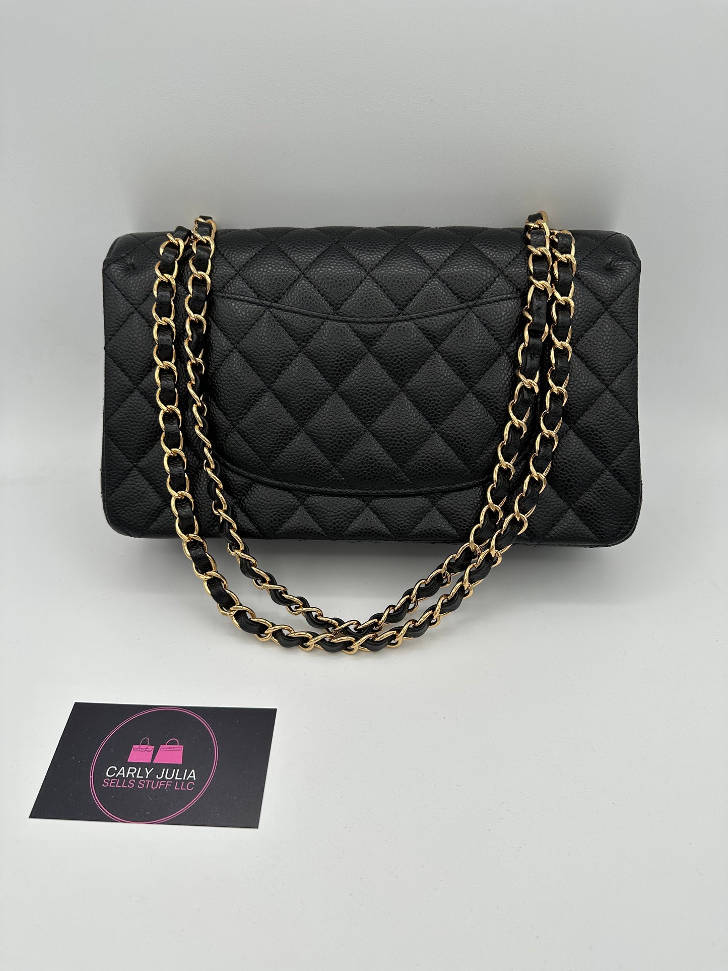 CHANEL Medium Caviar Double Flap GHW