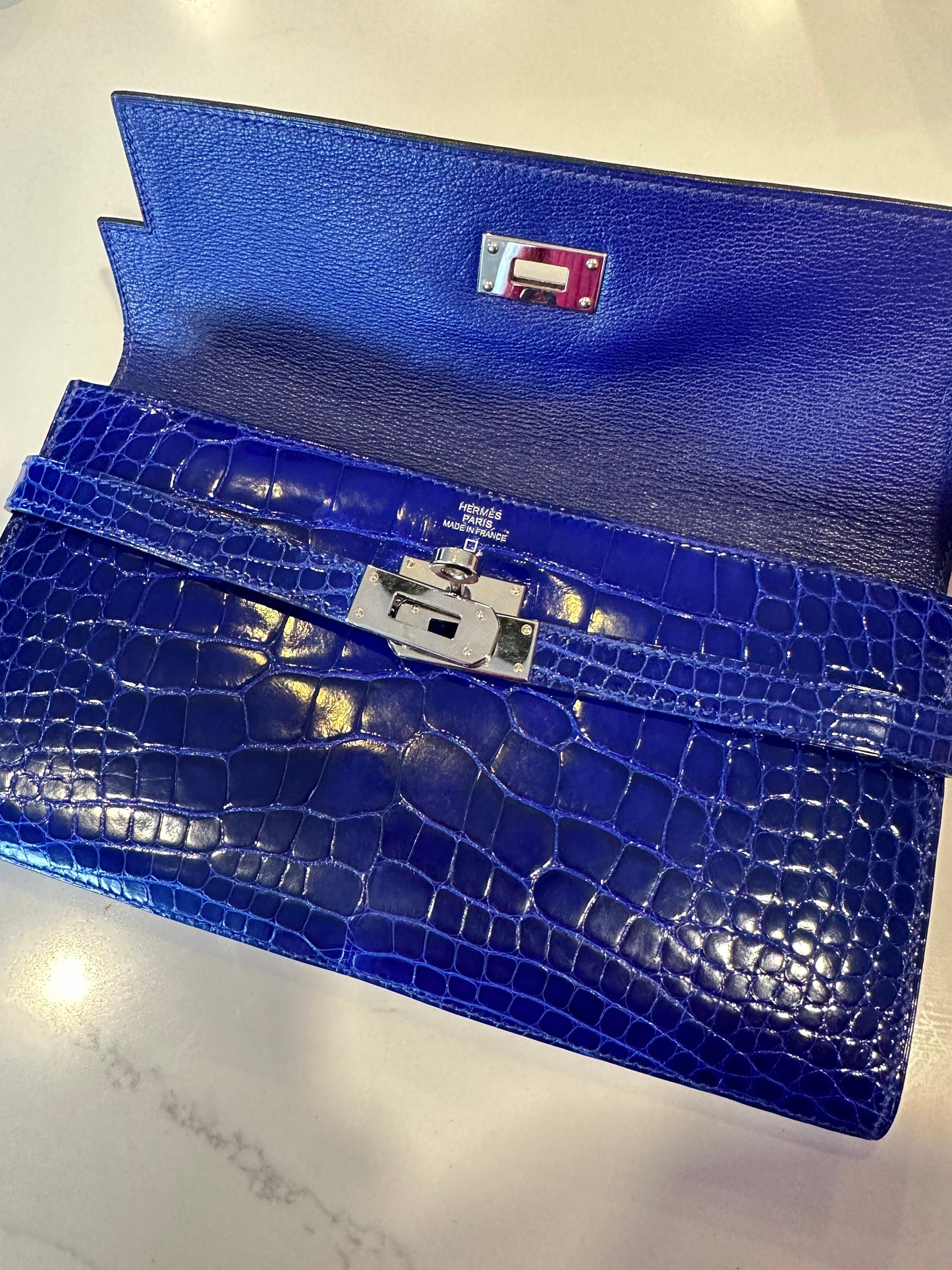Hermes Alligator Kelly Wallet PHW