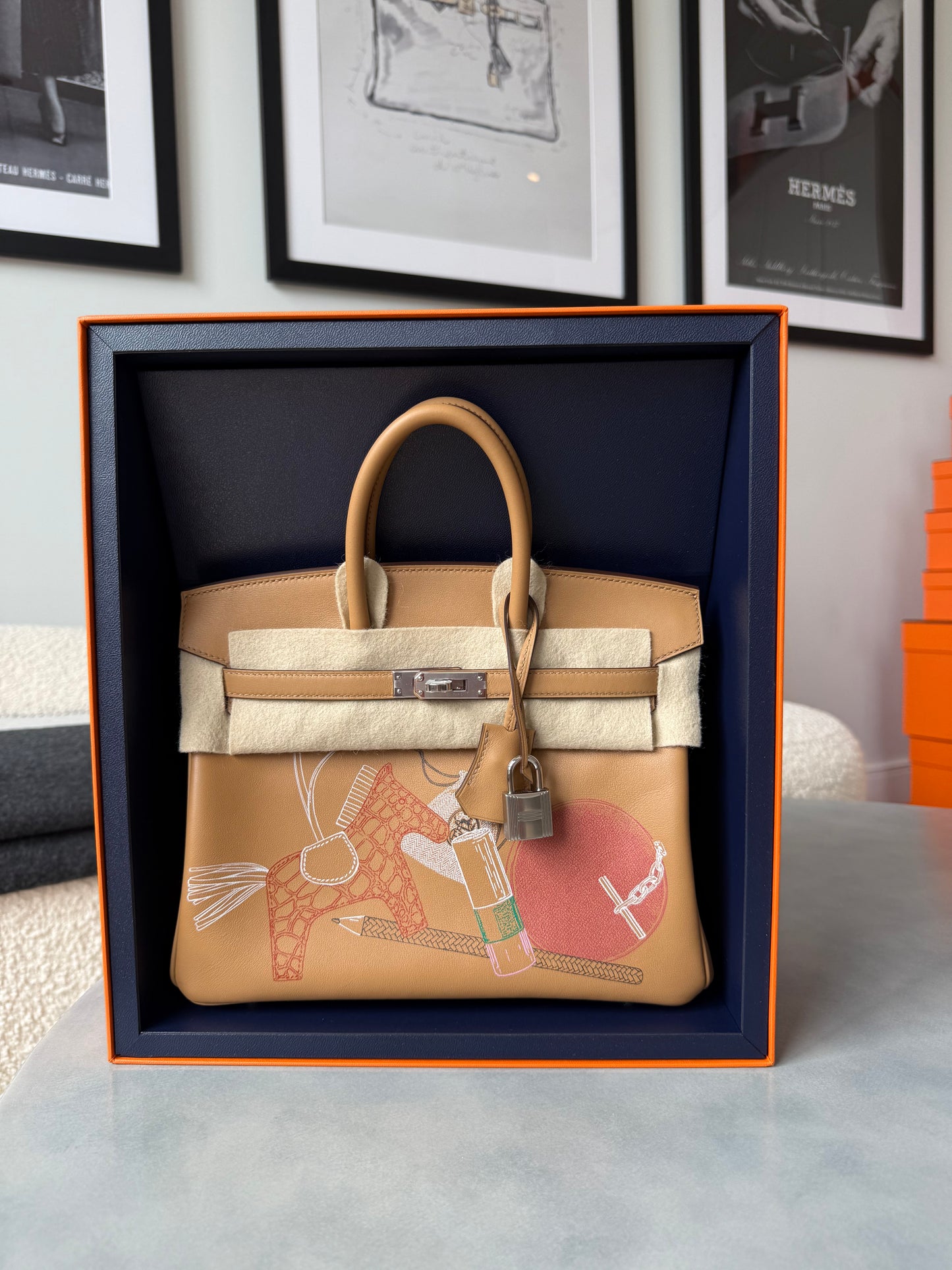 Hermes Birkin 25 Limited Edition ‘In and Out’ Biscuit PHW