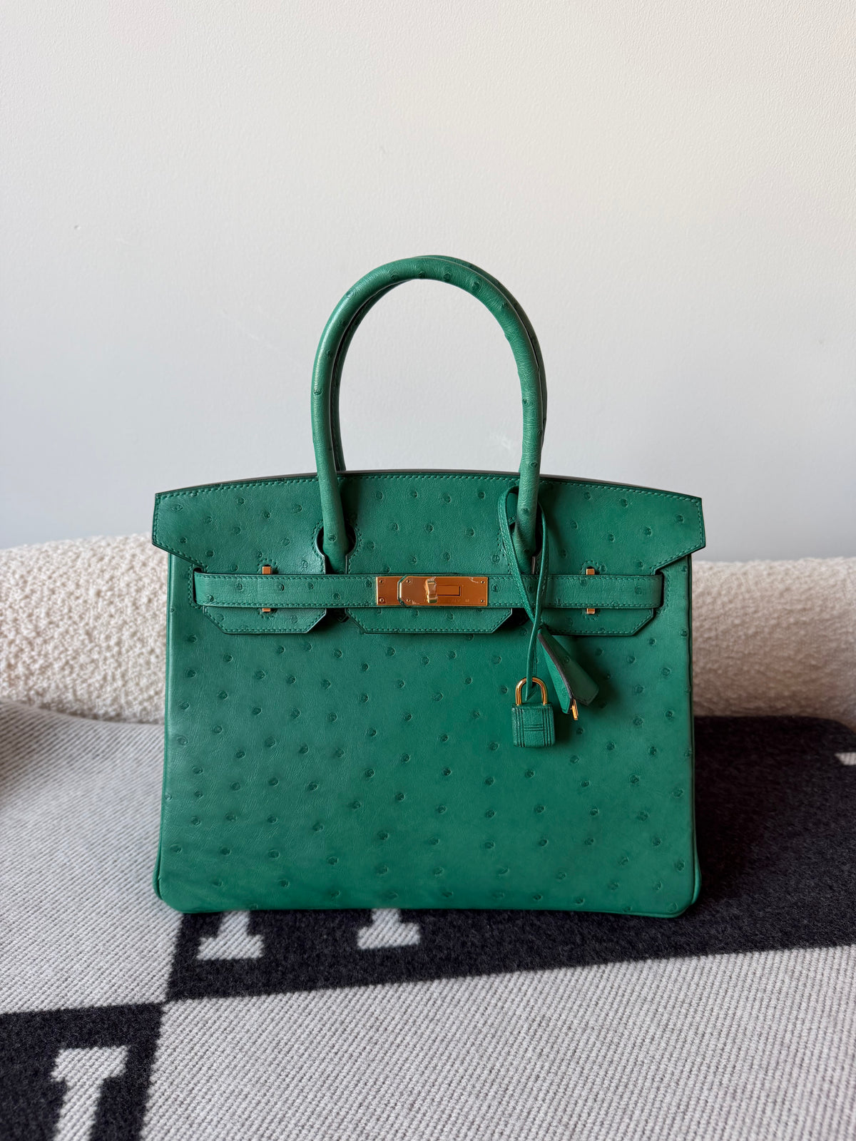 Hermes Birkin 30 Ostrich Vert Vertigo GHW
