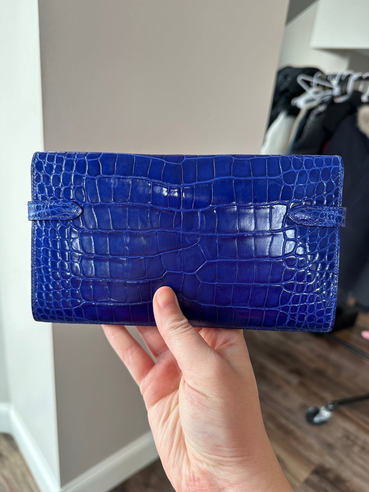 Hermes Alligator Kelly Wallet PHW