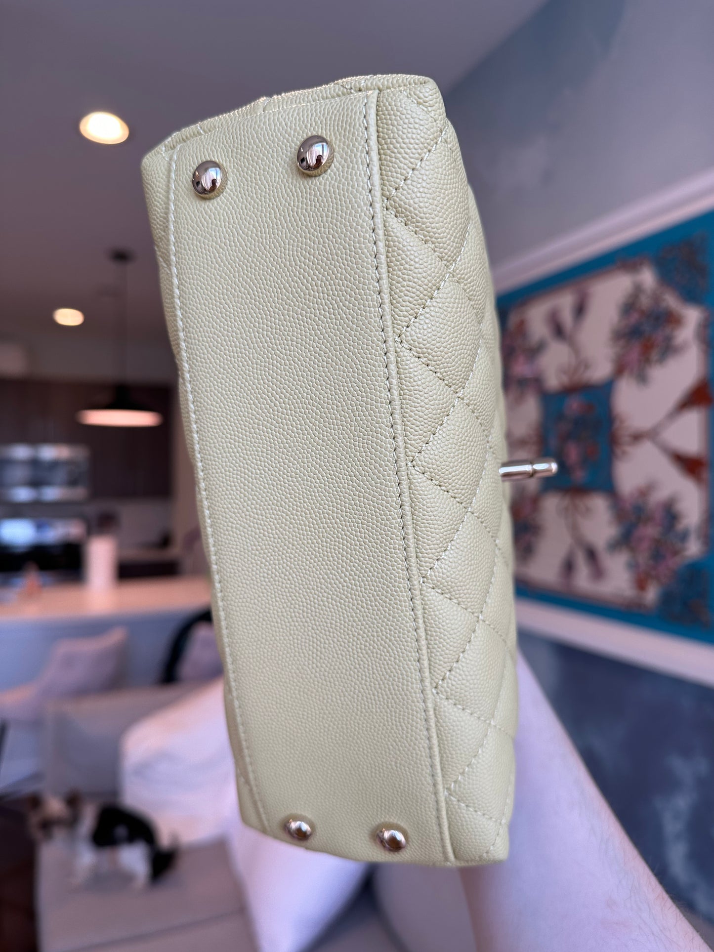 CHANEL New Quilted Caviar Old Mini Small Coco Handle