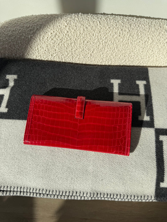 Hermes Niloticus Crocodile Jige 29 Braise