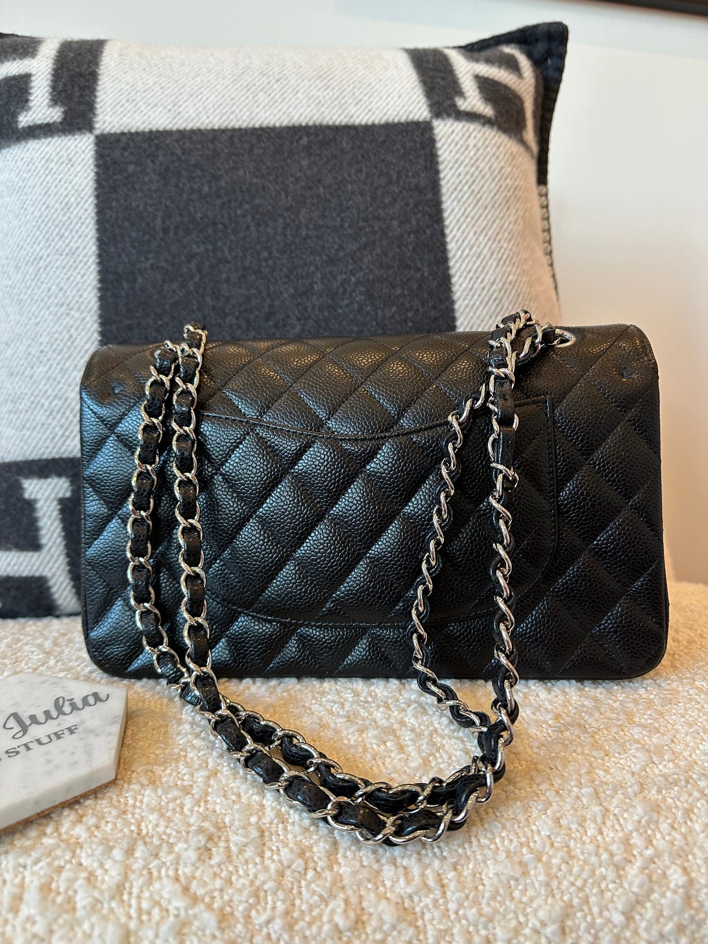 CHANEL Caviar Medium Double Flap Black SHW - Carly Julia Sells Stuff, LLC