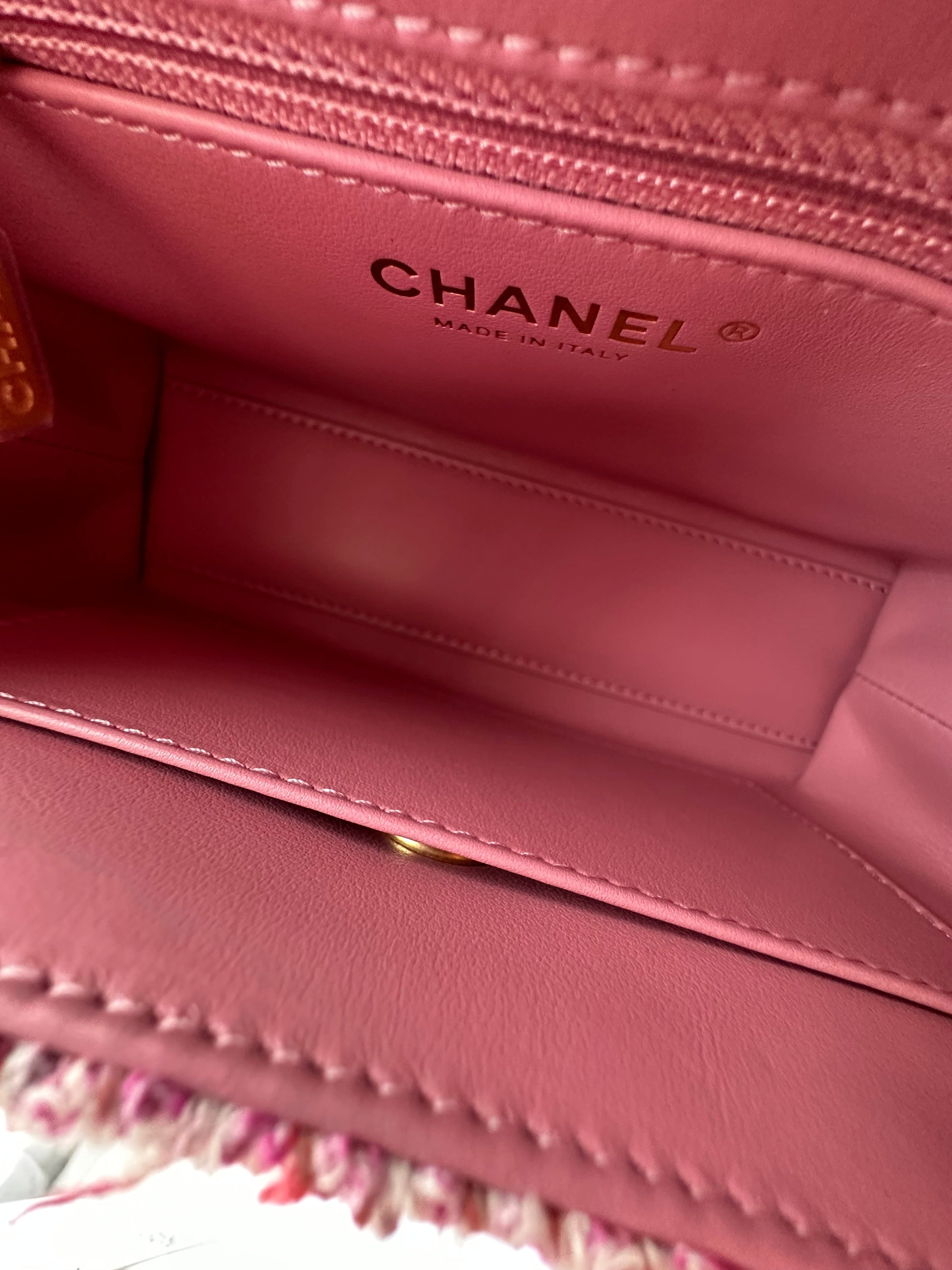 CHANEL Pink Tweed Quilted Small Kelly Shopper Pink - Carly Julia Sells Stuff, LLC