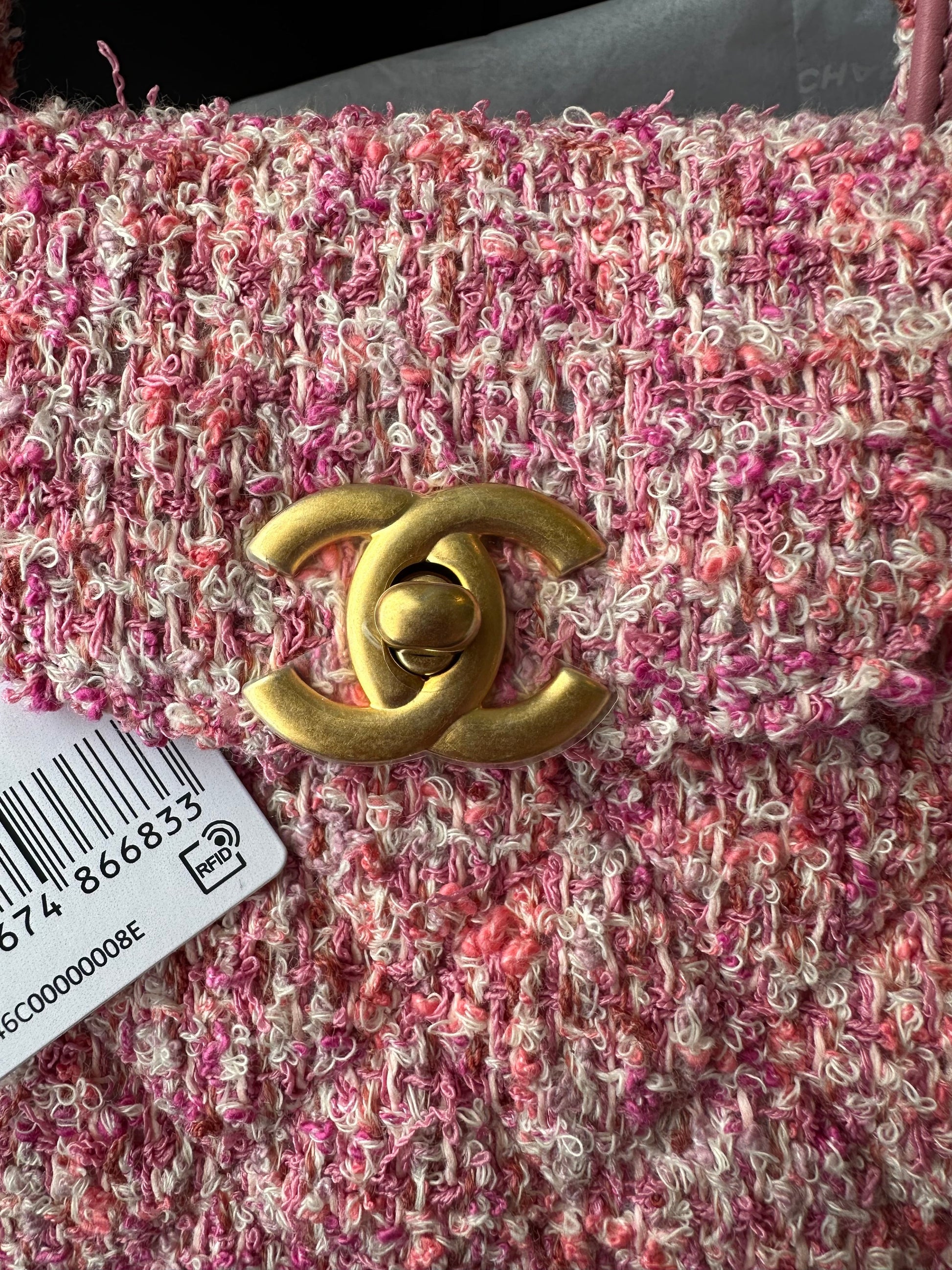 CHANEL Pink Tweed Quilted Small Kelly Shopper Pink - Carly Julia Sells Stuff, LLC