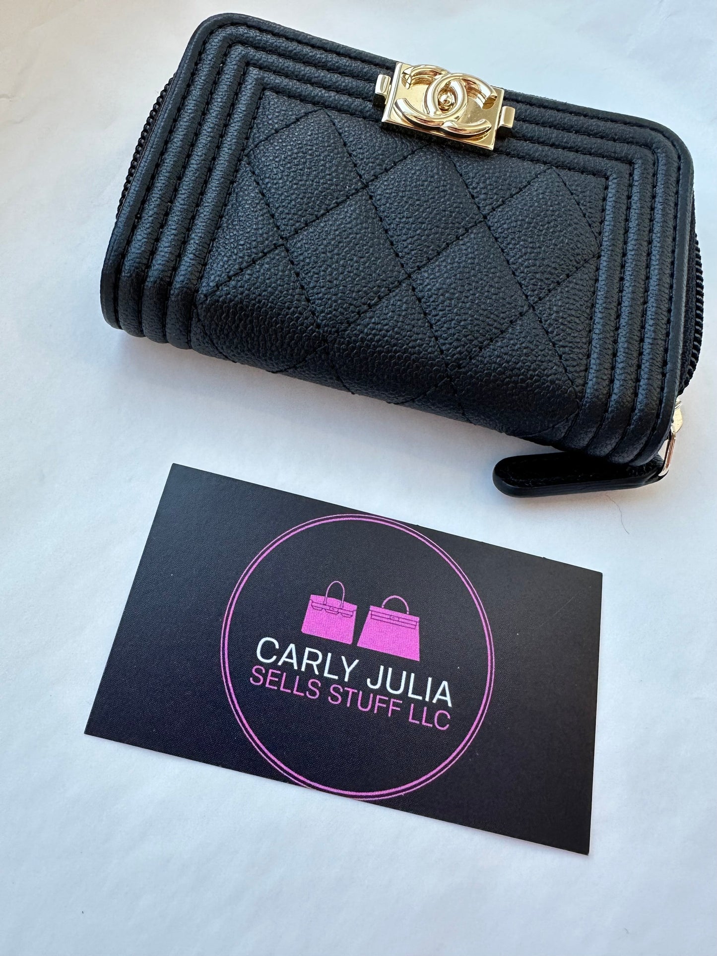 CHANEL Small Boy Zip Wallet Coin Purse - Carly Julia Sells Stuff, LLC