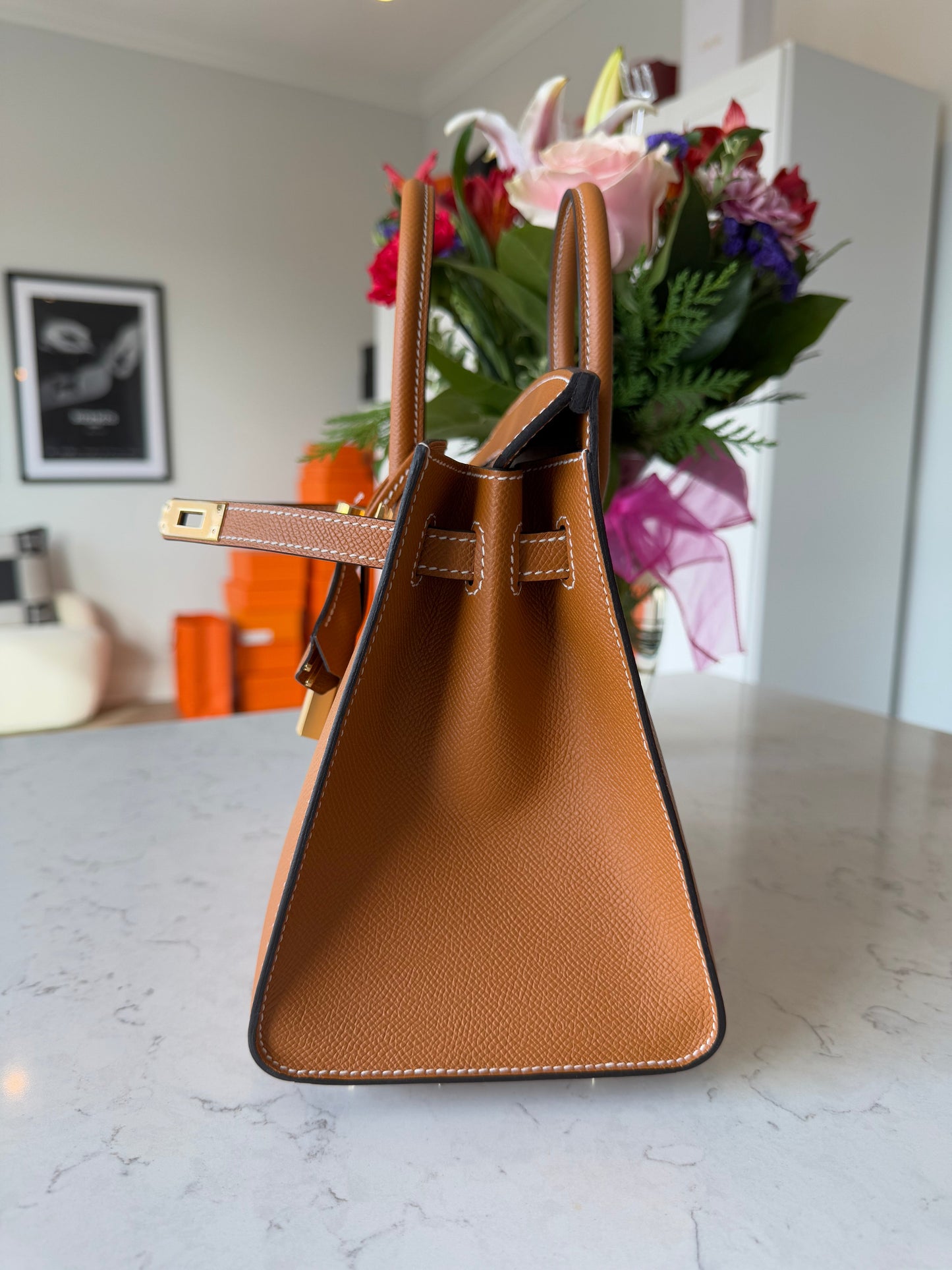 Hermes Birkin 25 Epsom Sellier Toffee GHW - Carly Julia Sells Stuff, LLC