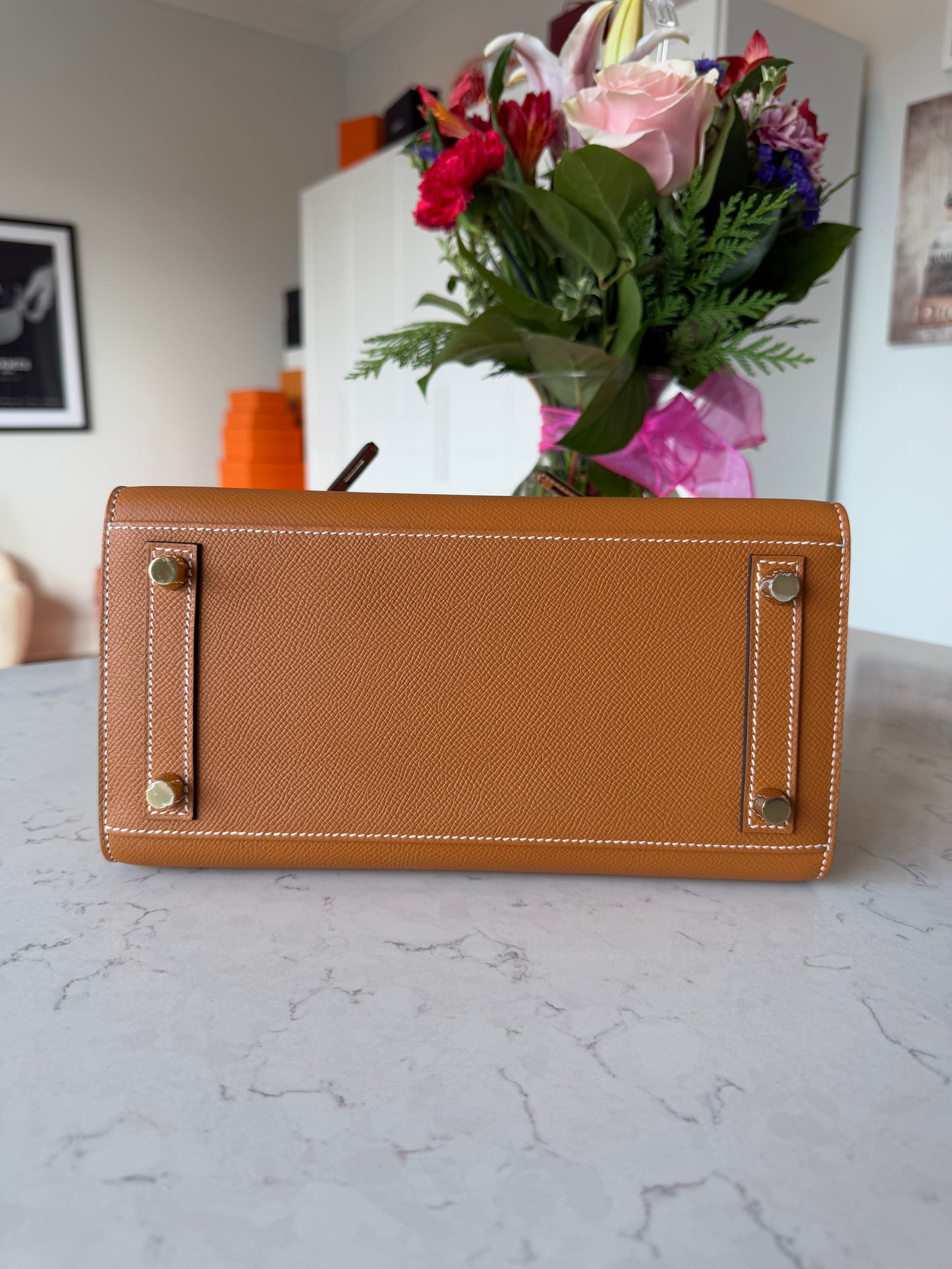 Hermes Birkin 25 Epsom Sellier Toffee GHW - Carly Julia Sells Stuff, LLC