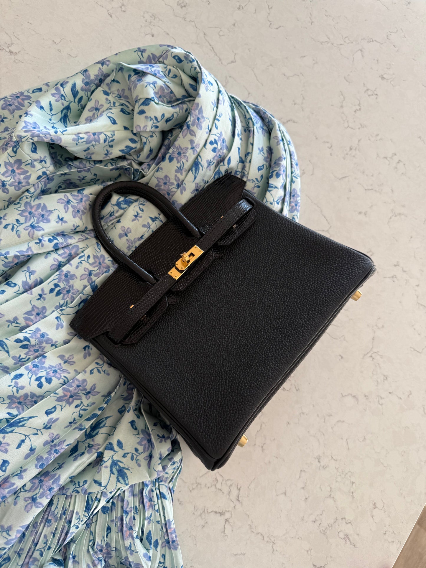 Hermes Birkin 25 Lizard Touch Noir GHW - Carly Julia Sells Stuff, LLC