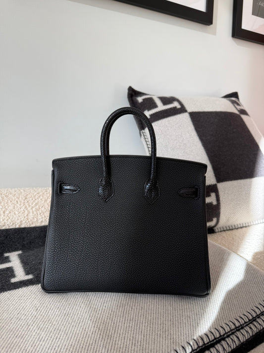 Hermes Birkin 25 Lizard Touch Noir GHW - Carly Julia Sells Stuff, LLC