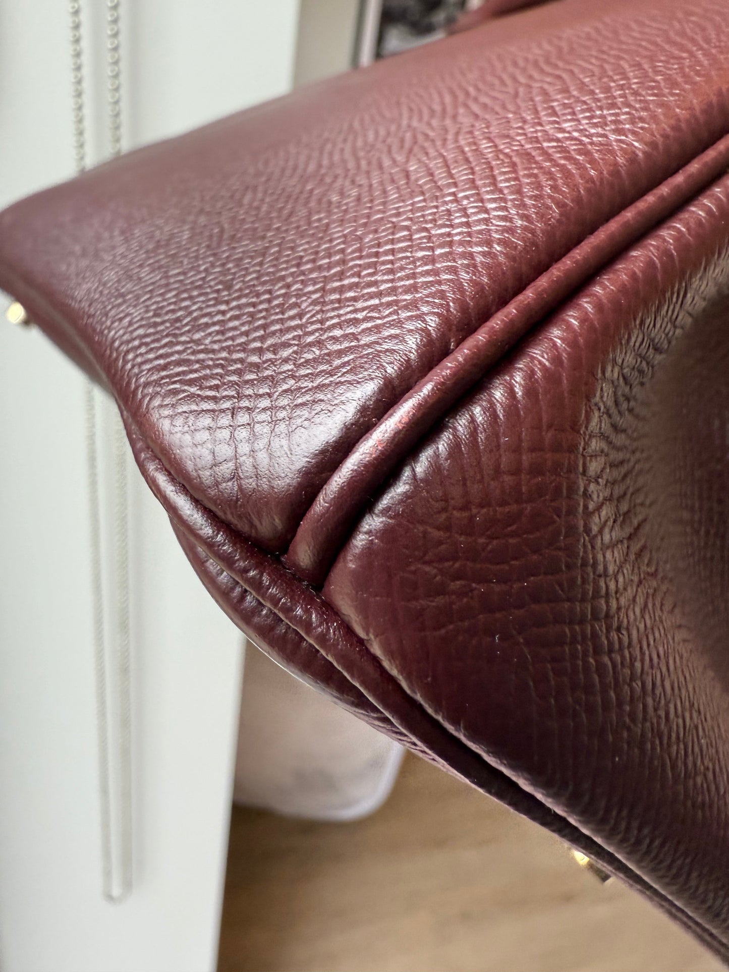 Hermes Birkin 30 Epsom Retourne Bordeaux GHW - Carly Julia Sells Stuff, LLC