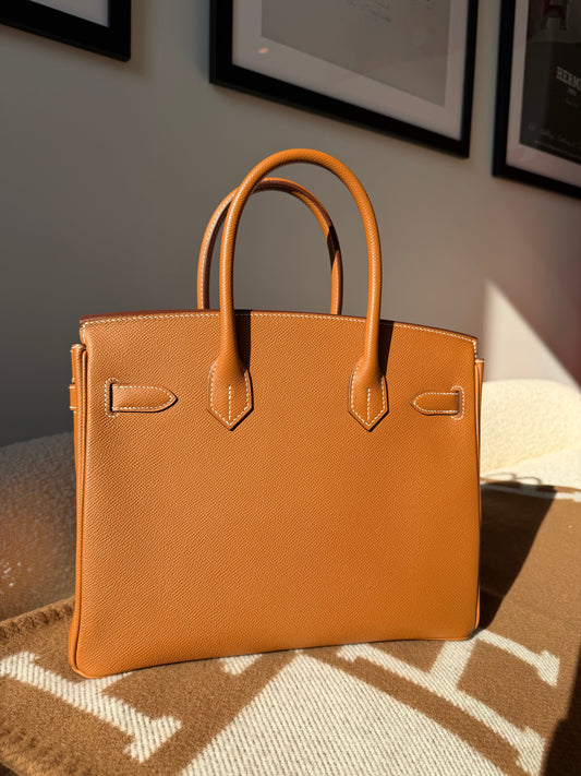 Hermés Birkin 30 Epsom Retourne Gold GHW - Carly Julia Sells Stuff, LLC