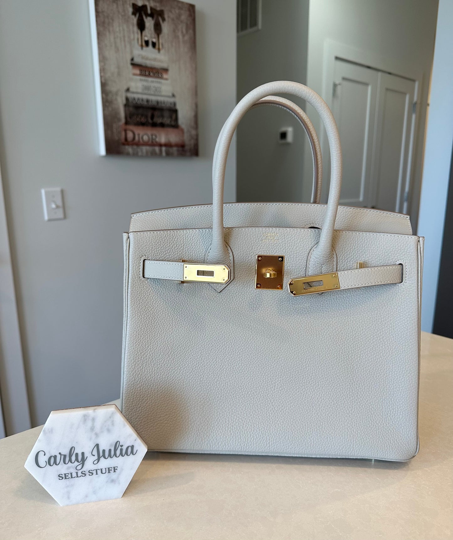Hermes Birkin 30 Gris Perle GHW - Carly Julia Sells Stuff, LLC