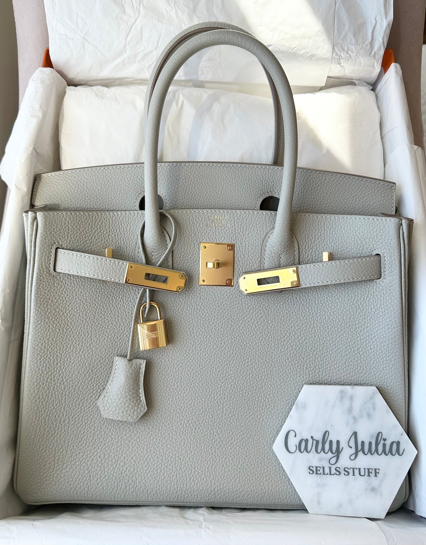Hermes Birkin 30 Gris Perle GHW - Carly Julia Sells Stuff, LLC