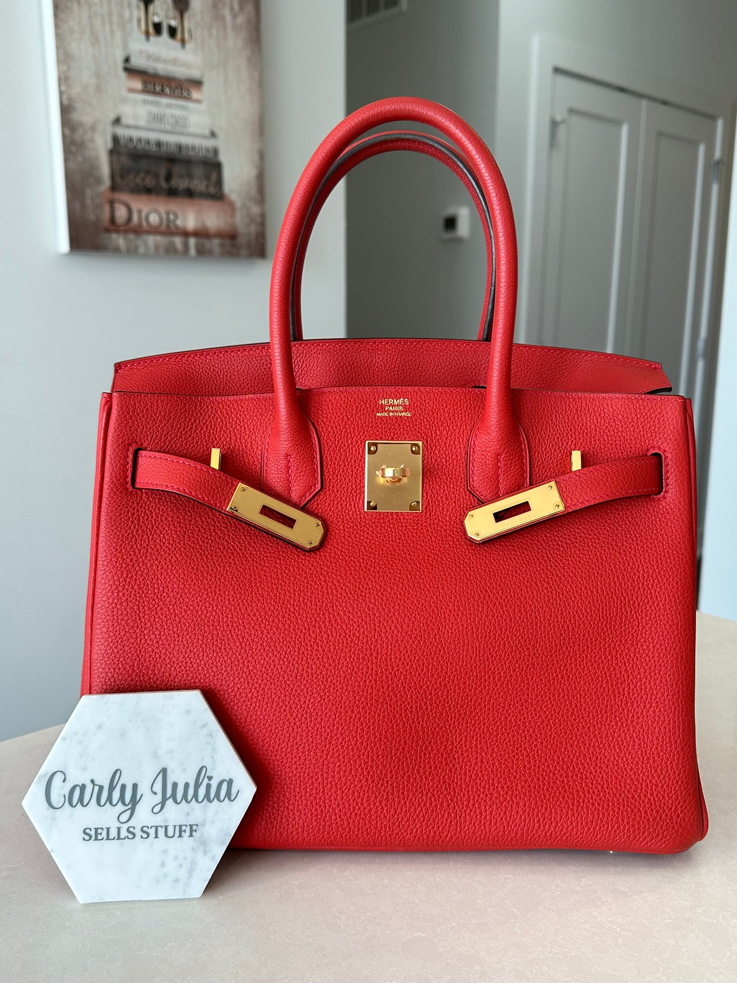 Hermes Birkin 30 Rouge Vif GHW - Carly Julia Sells Stuff, LLC