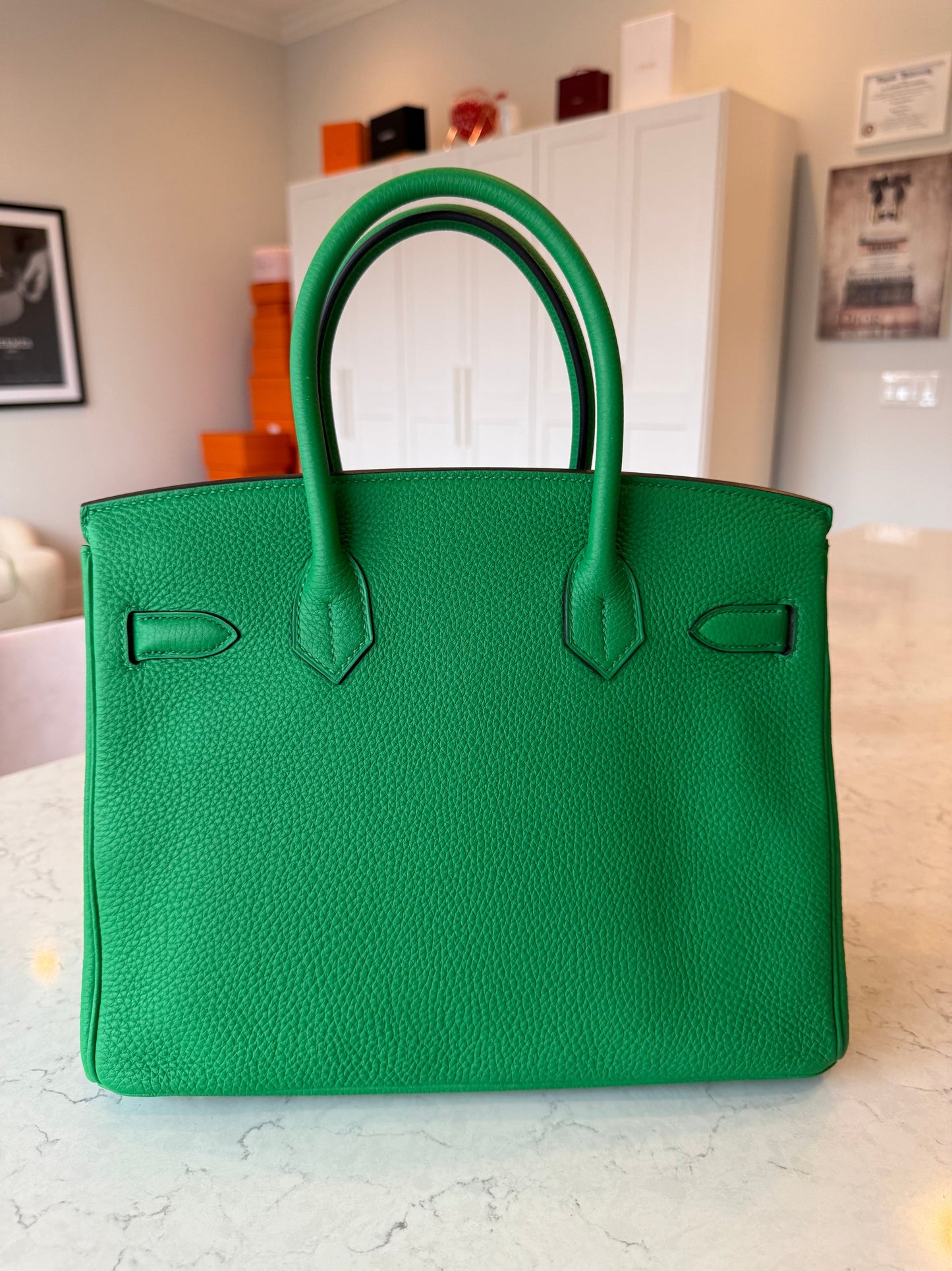 Hermes Birkin 30 Togo Bamboo Green GHW - Carly Julia Sells Stuff, LLC