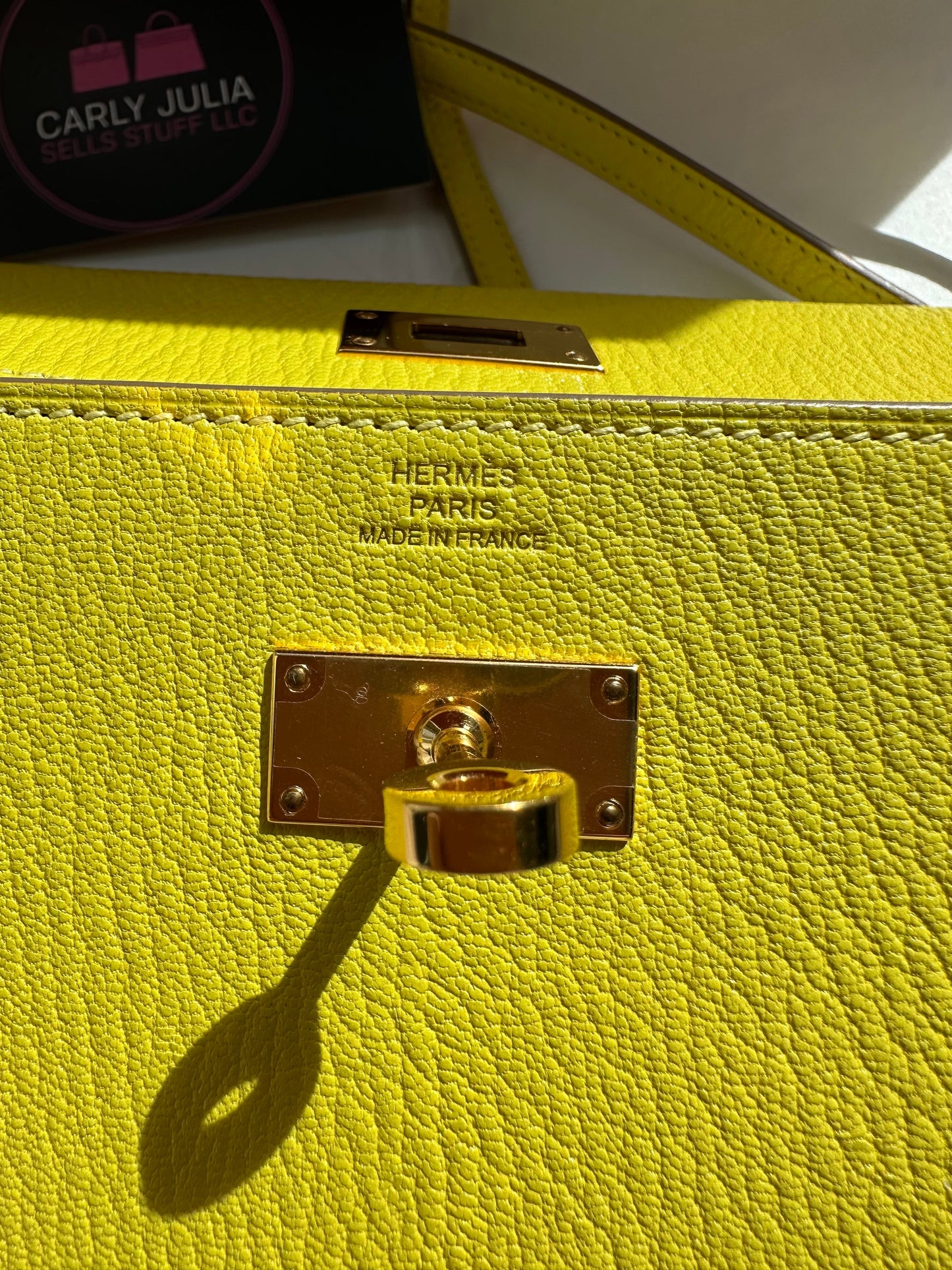 Hermes Chèvre Kelly To Go Lime GHW - Carly Julia Sells Stuff, LLC