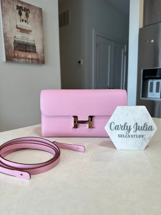 Hermes Constance To Go Crossbody Epsom Mauve Sylvestre - Carly Julia Sells Stuff, LLC