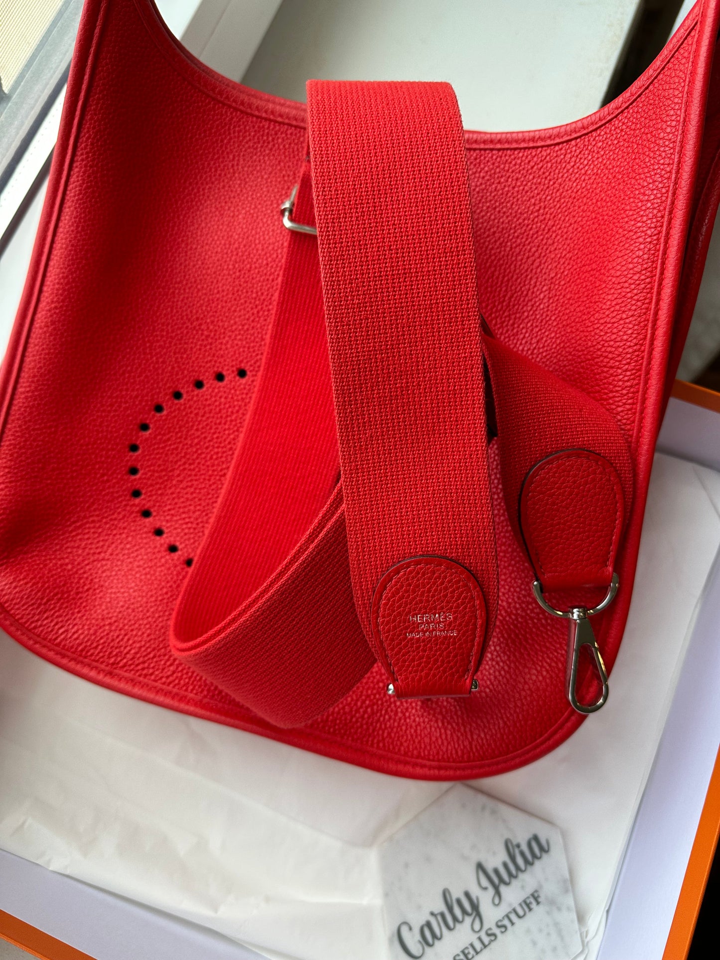Hermes Evelyne 29 PM Red PHW - Carly Julia Sells Stuff, LLC