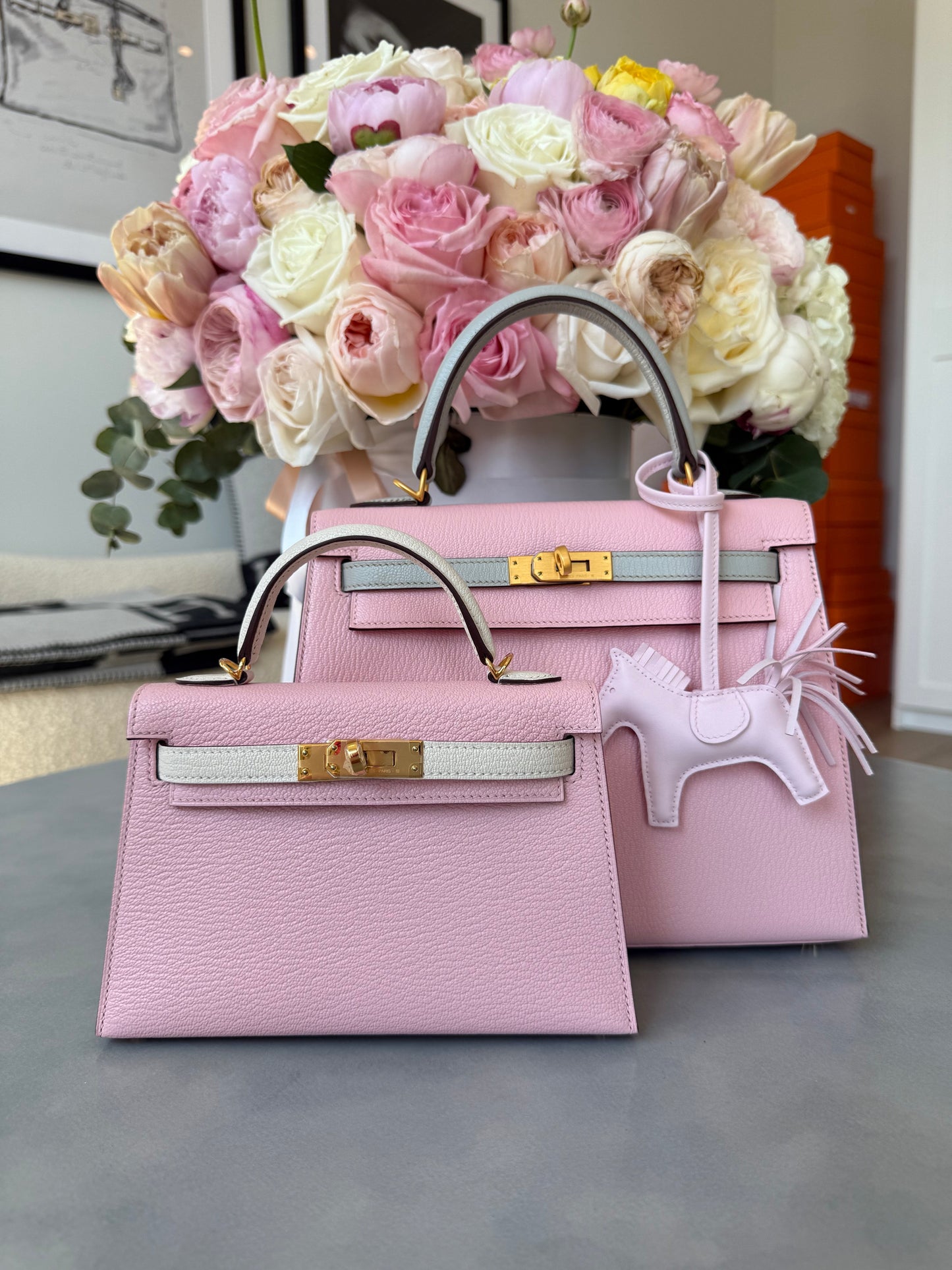 Hermes HSS Special Order Mini Kelly 20 Mysore Chèvre Rose Sakura / Nata GHW - Carly Julia Sells Stuff, LLC