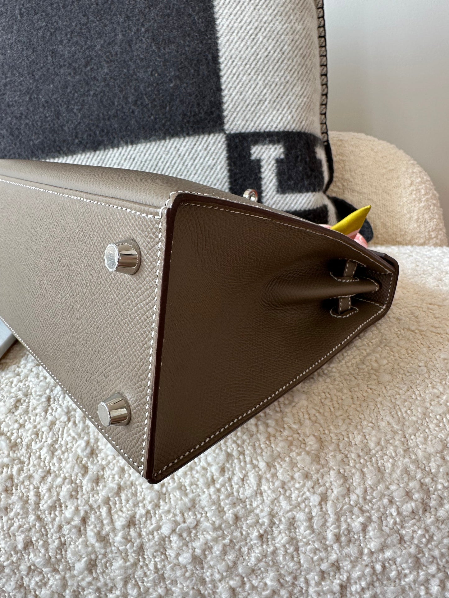 Hermes Kelly 25 Epsom Sellier Etoupe PHW - Carly Julia Sells Stuff, LLC