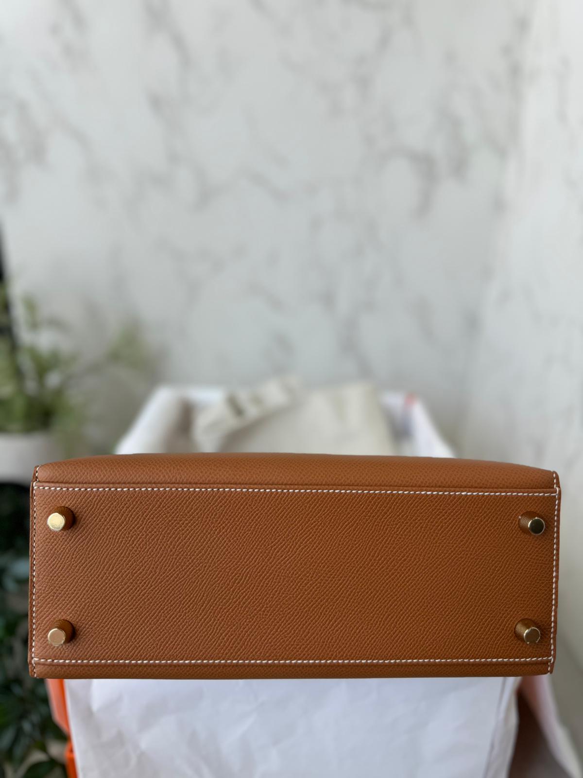 Hermes Kelly 25 Epsom Sellier Gold GHW - Carly Julia Sells Stuff, LLC