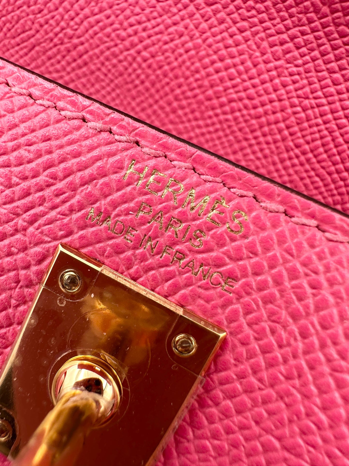 Hermes Kelly 25 Epsom Sellier Rose Azalee GHW - Carly Julia Sells Stuff, LLC