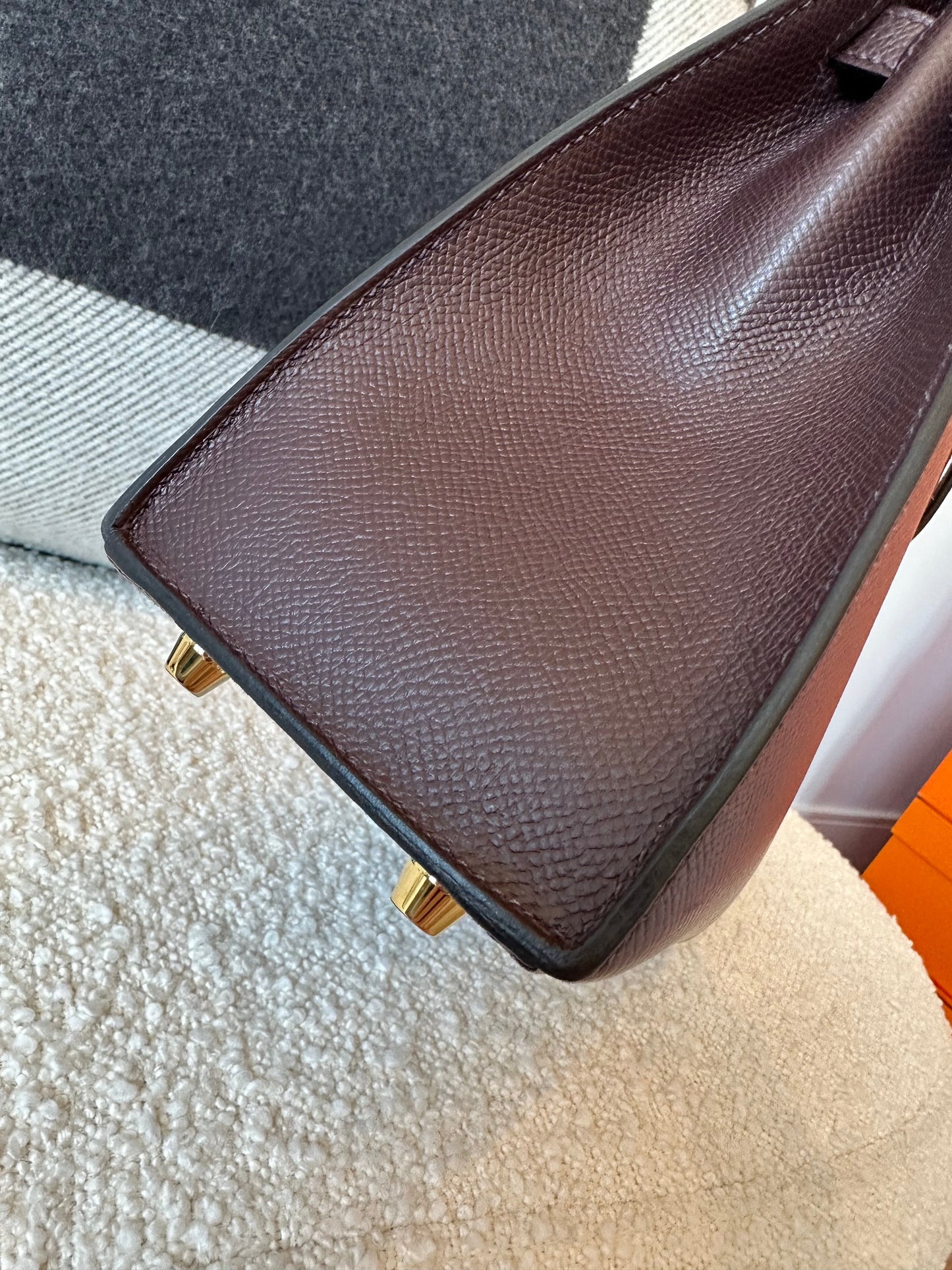 Hermes Kelly 25 Epsom Sellier Rouge H GHW - Carly Julia Sells Stuff, LLC