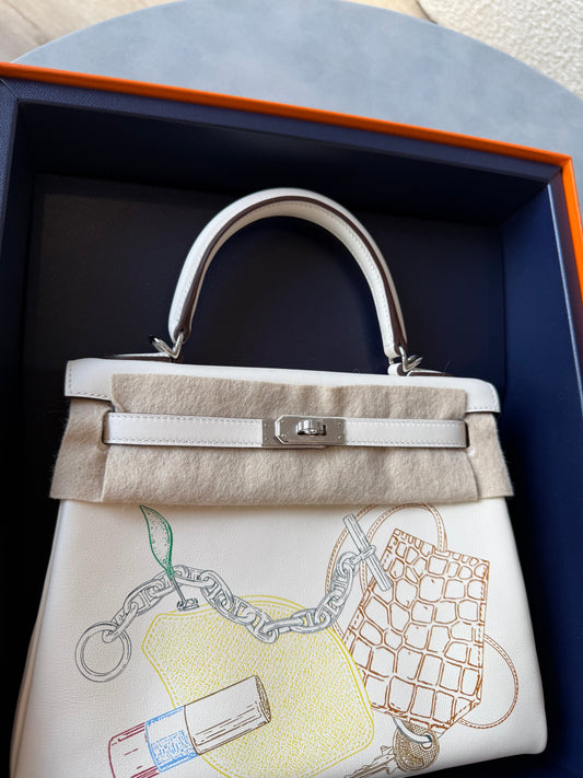 Hermes Kelly 25 In and Out Limited Edition Blue Box Nata PHW - Carly Julia Sells Stuff, LLC