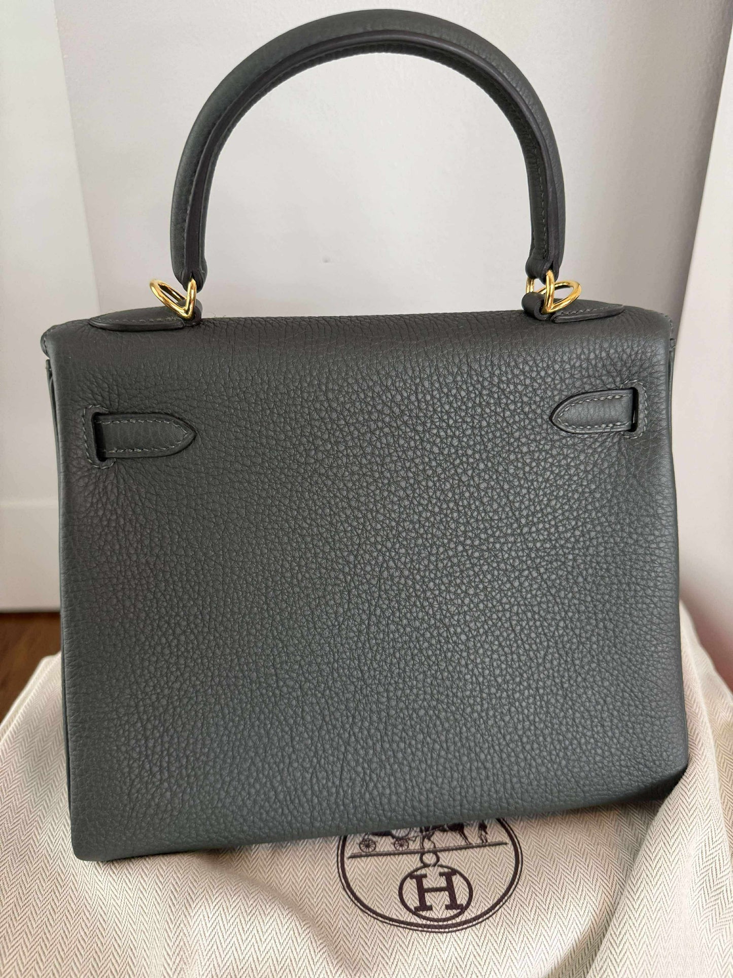 Hermes Kelly 25 Togo Retourne Vert Fonce GHW - Carly Julia Sells Stuff, LLC