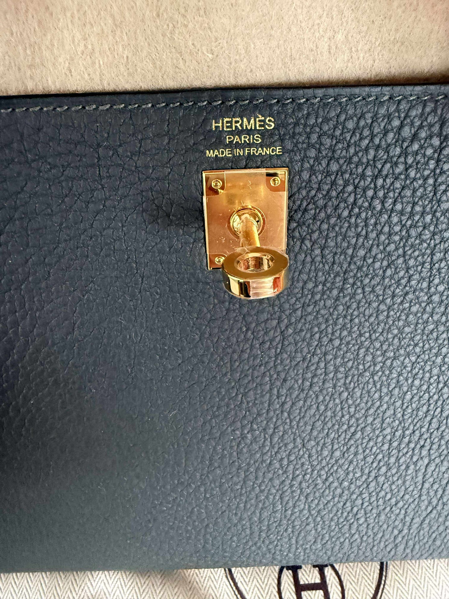 Hermes Kelly 25 Togo Retourne Vert Fonce GHW - Carly Julia Sells Stuff, LLC