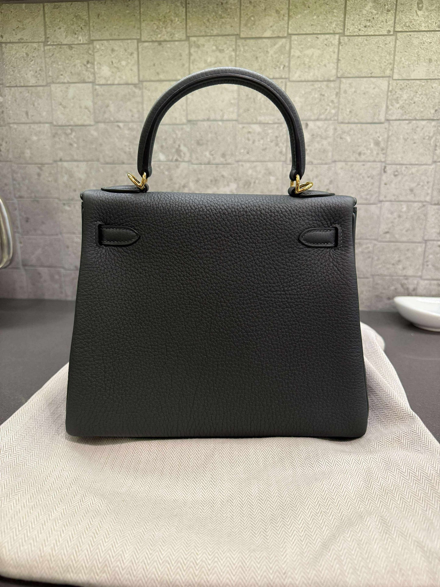 Hermes Kelly 25 Togo Retourne Vert Fonce GHW - Carly Julia Sells Stuff, LLC