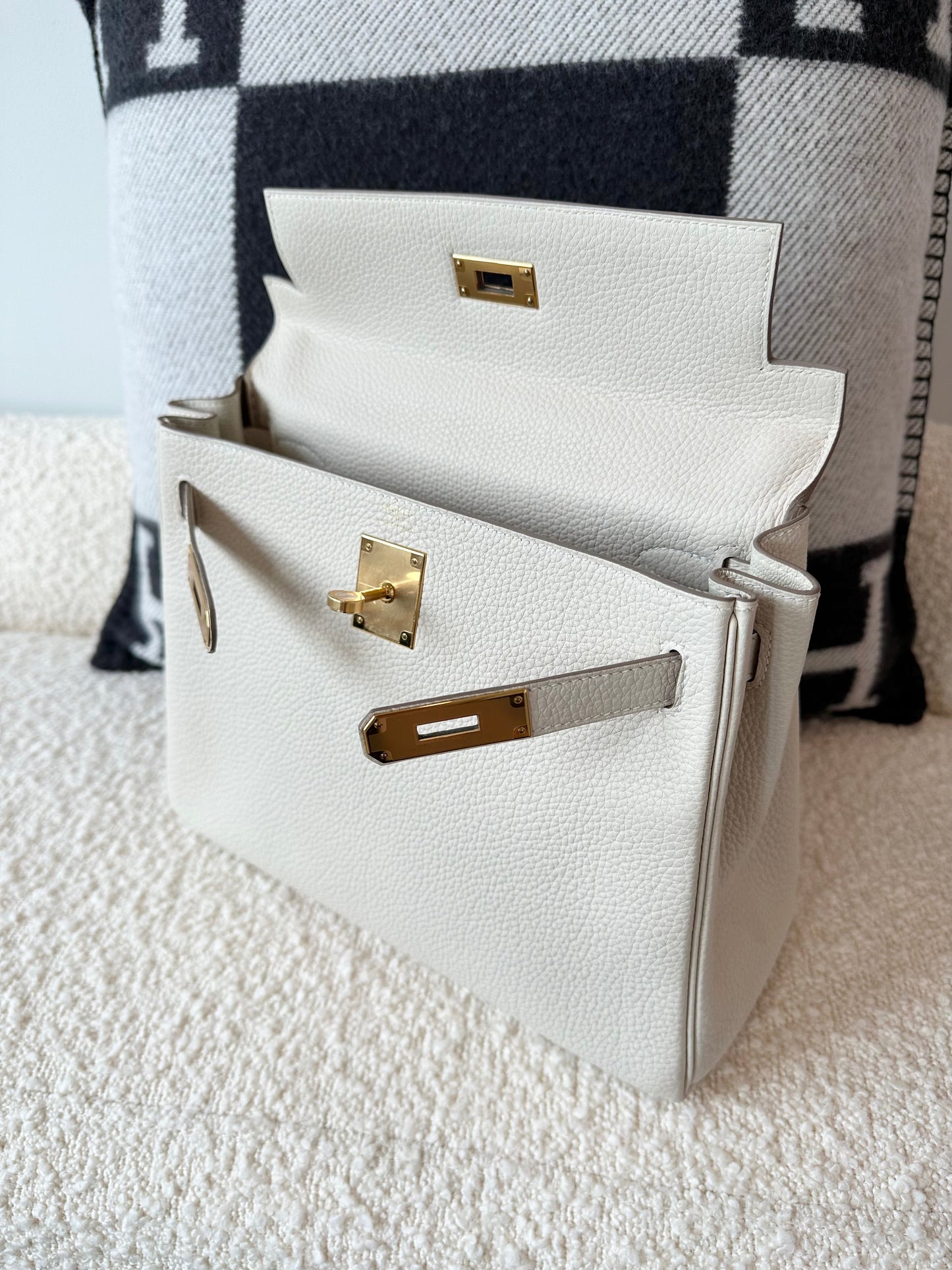 Hermes Kelly 28 Togo Retourne Craie GHW - Carly Julia Sells Stuff, LLC