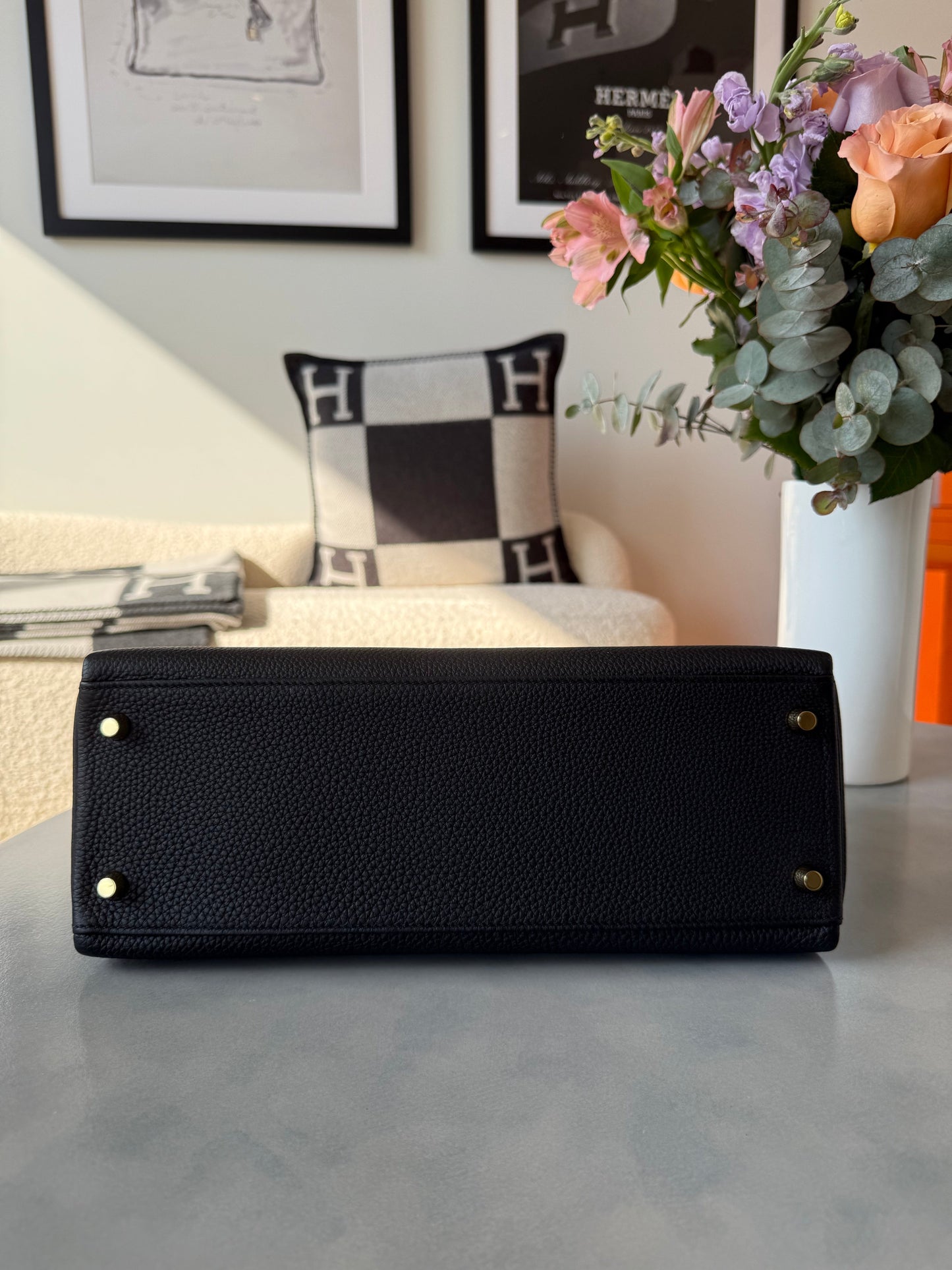 Hermes Kelly 32 Togo Retourne Noir GHW - Carly Julia Sells Stuff, LLC