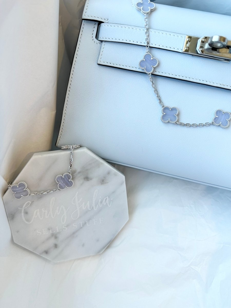 Hermes Kelly Pochette Blue Brume PHW - Carly Julia Sells Stuff, LLC