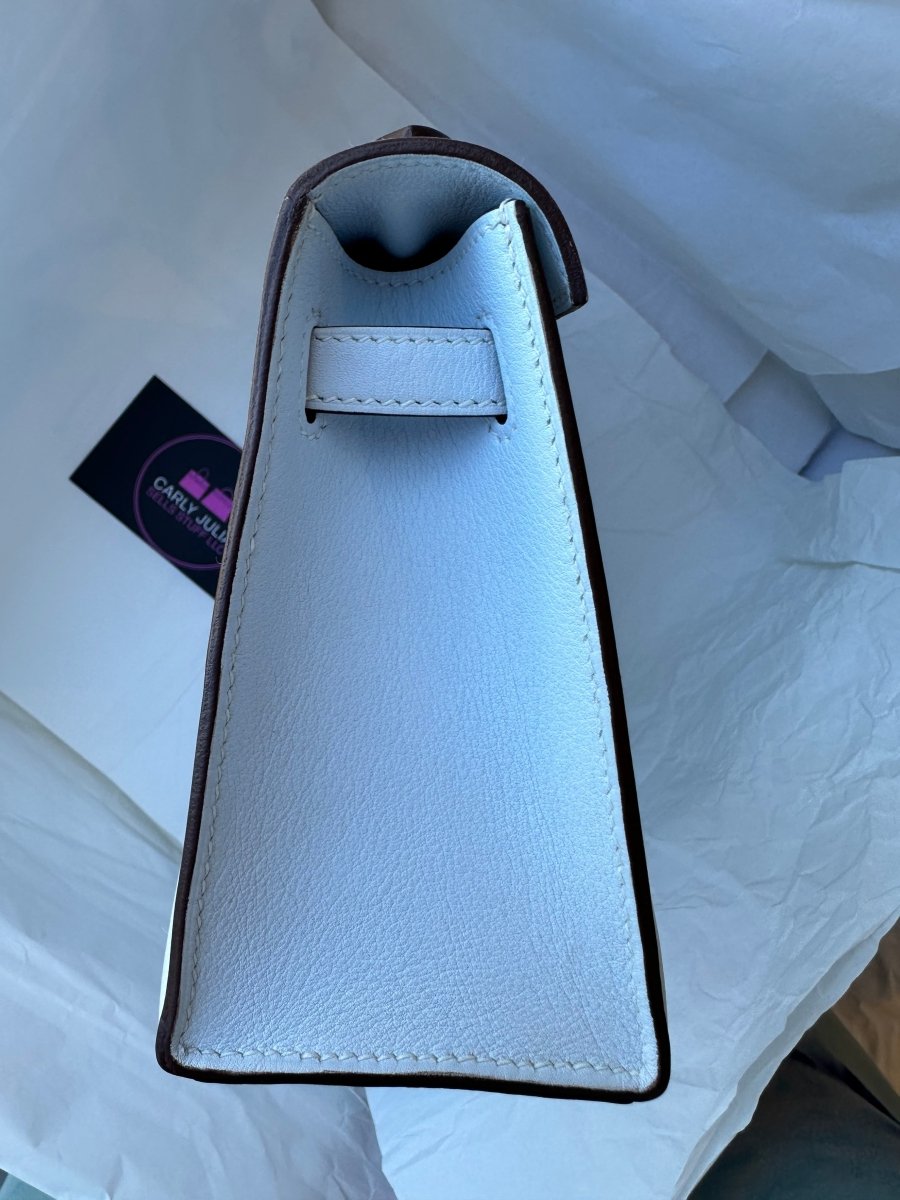 Hermes Kelly Pochette Blue Brume PHW - Carly Julia Sells Stuff, LLC