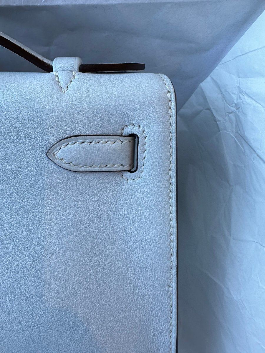 Hermes Kelly Pochette Blue Brume PHW - Carly Julia Sells Stuff, LLC