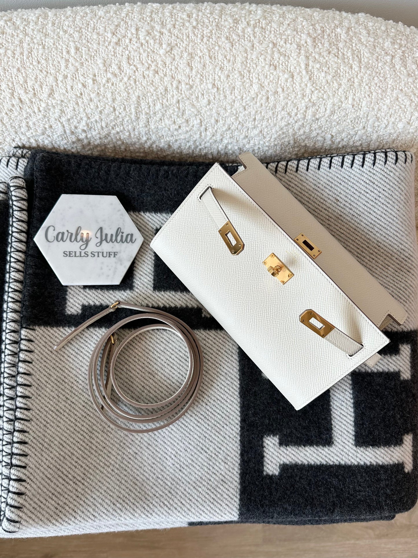 Hermes Kelly - To - Go Wallet Craie GHW - Carly Julia Sells Stuff, LLC