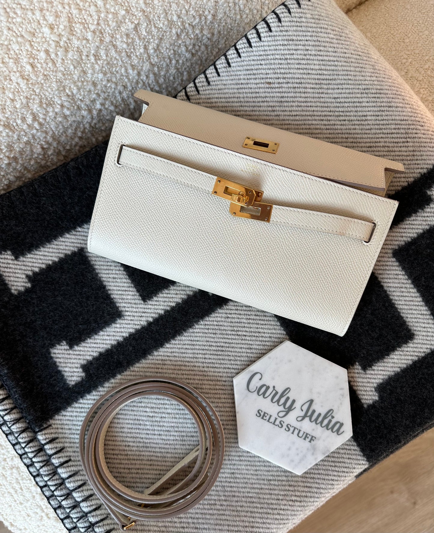Hermes Kelly - To - Go Wallet Craie GHW - Carly Julia Sells Stuff, LLC