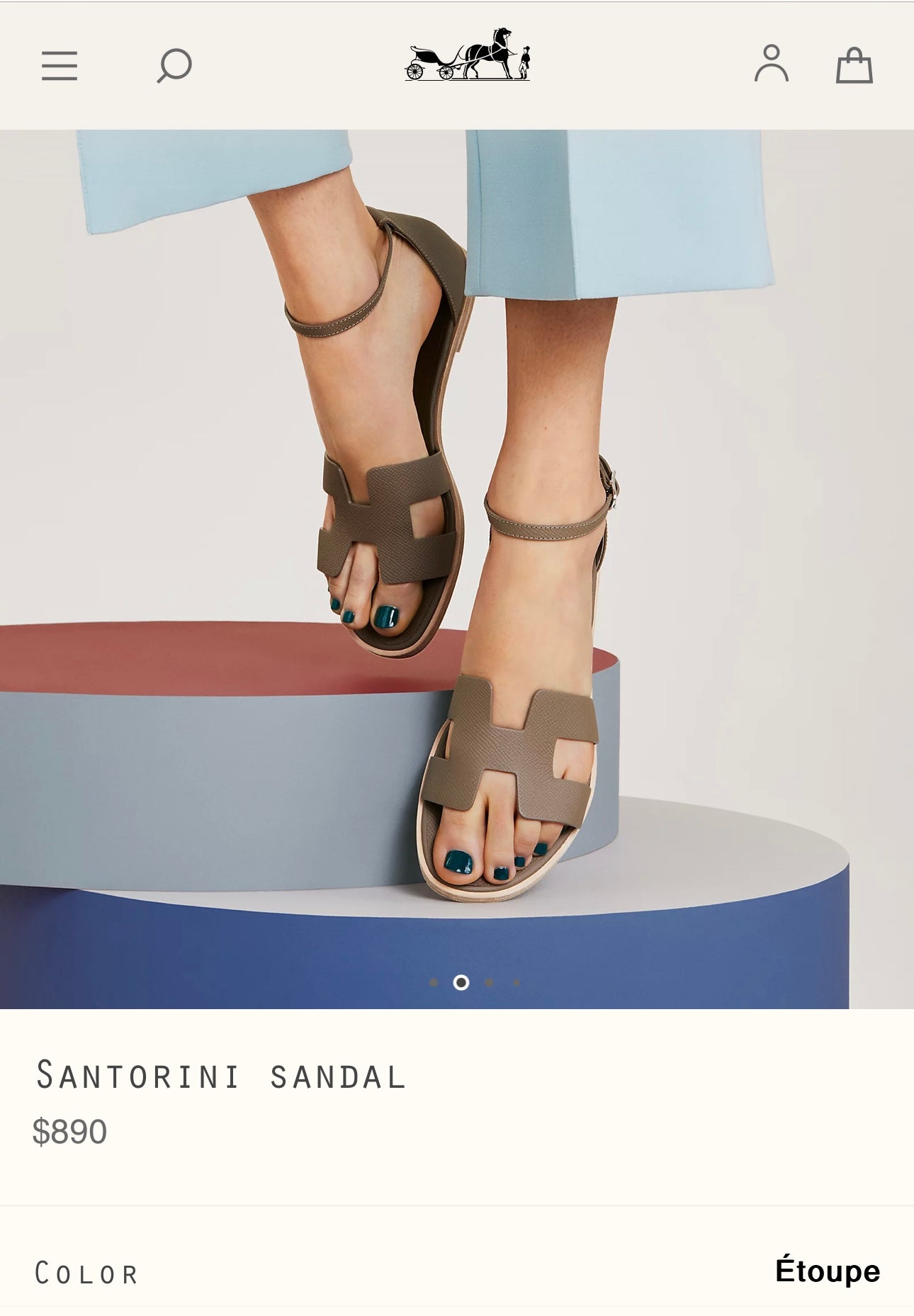Hermes Santorini Sandal 39 Etoupe - Carly Julia Sells Stuff, LLC