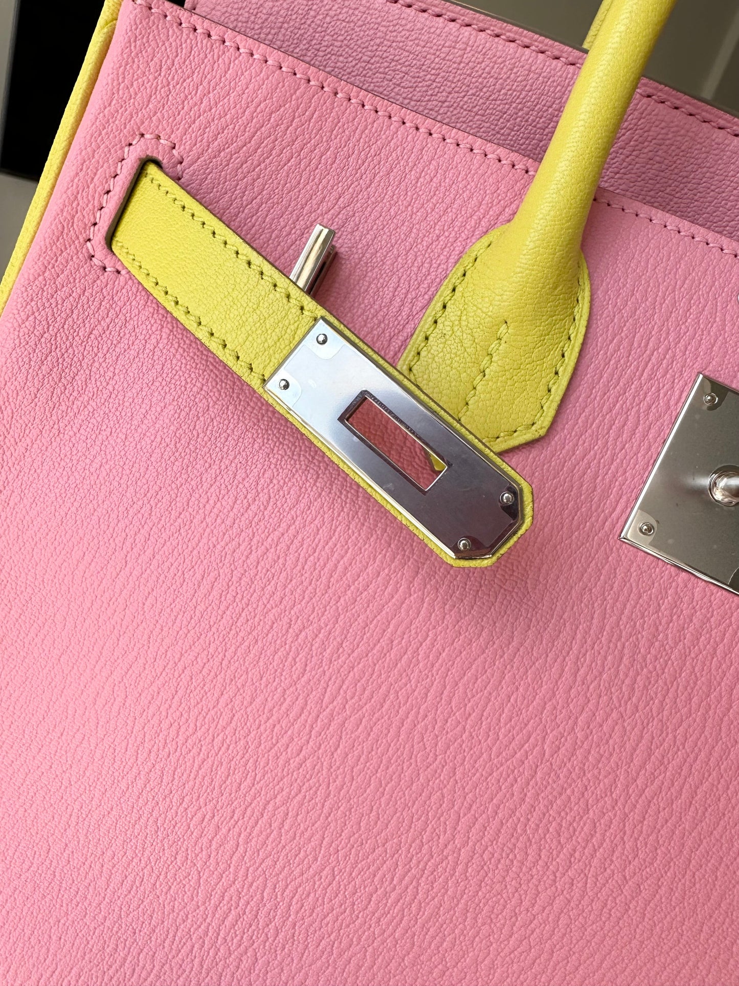 Hermes Special Order Birkin 30 Rose Confetti/Lime Chèvre PHW - Carly Julia Sells Stuff, LLC