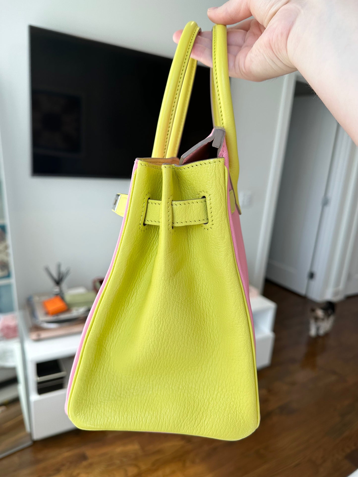 Hermes Special Order Birkin 30 Rose Confetti/Lime Chèvre PHW - Carly Julia Sells Stuff, LLC