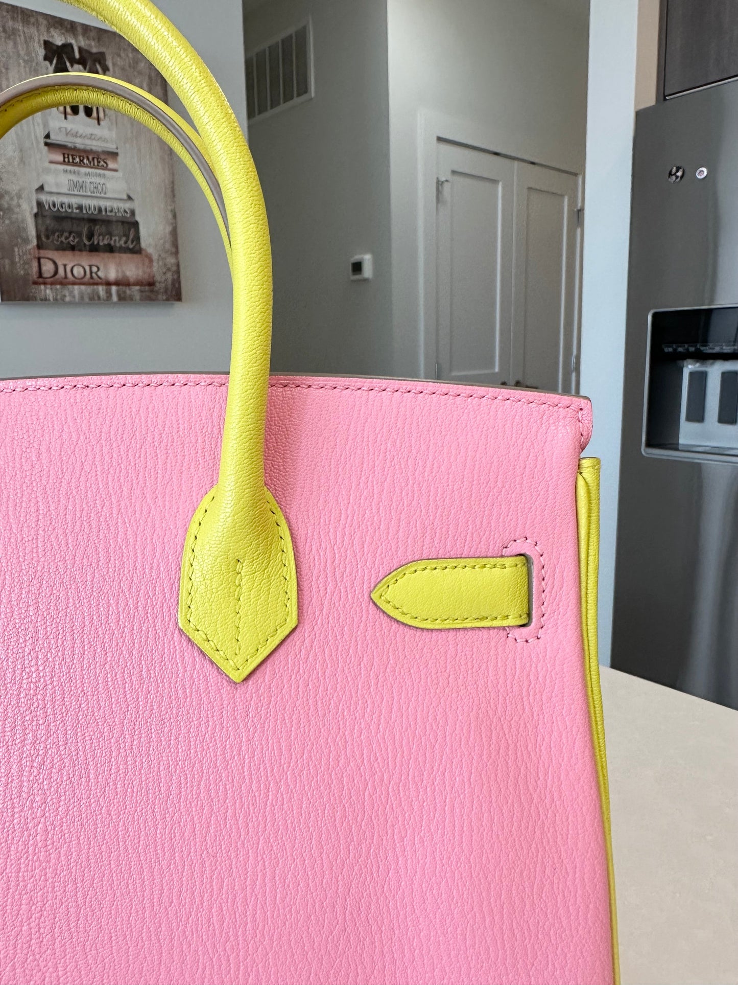 Hermes Special Order Birkin 30 Rose Confetti/Lime Chèvre PHW - Carly Julia Sells Stuff, LLC