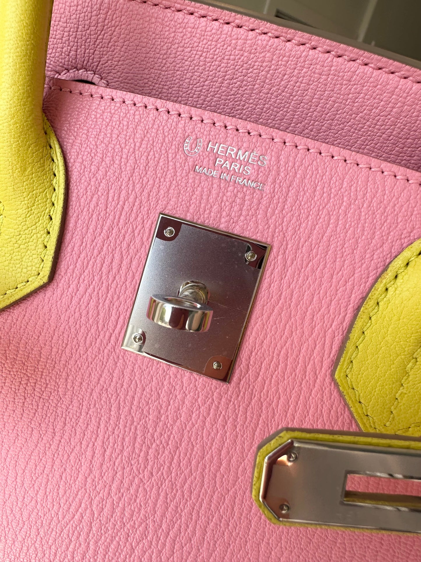 Hermes Special Order Birkin 30 Rose Confetti/Lime Chèvre PHW - Carly Julia Sells Stuff, LLC