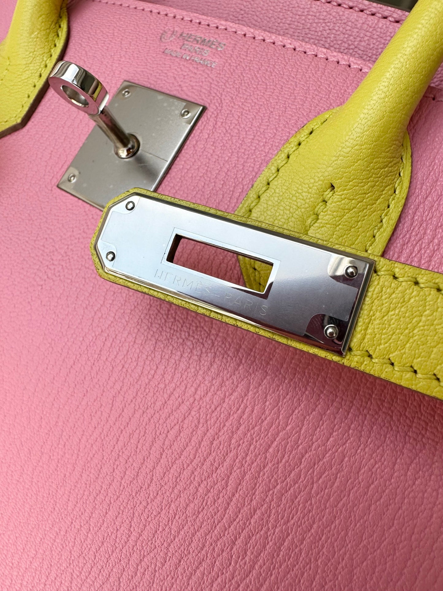 Hermes Special Order Birkin 30 Rose Confetti/Lime Chèvre PHW - Carly Julia Sells Stuff, LLC