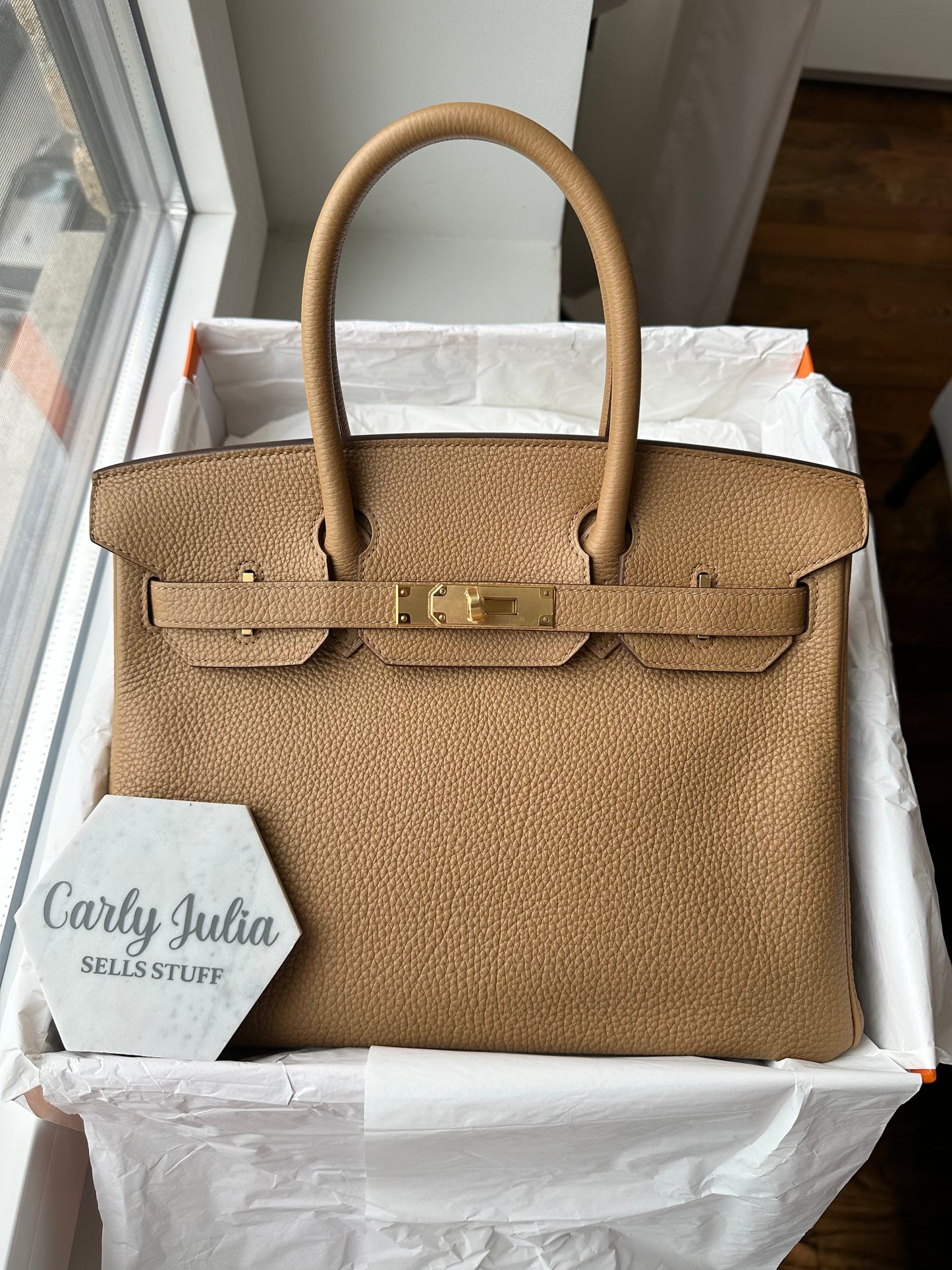 RESERVED FOR LAURA : Hermes Birkin 30 Togo Biscuit GHW - Carly Julia Sells Stuff, LLC