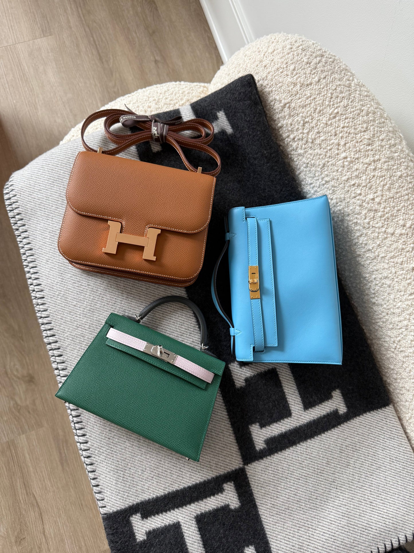 RESERVED: Hermes Kelly Pochette Blue Celeste GHW - Carly Julia Sells Stuff, LLC