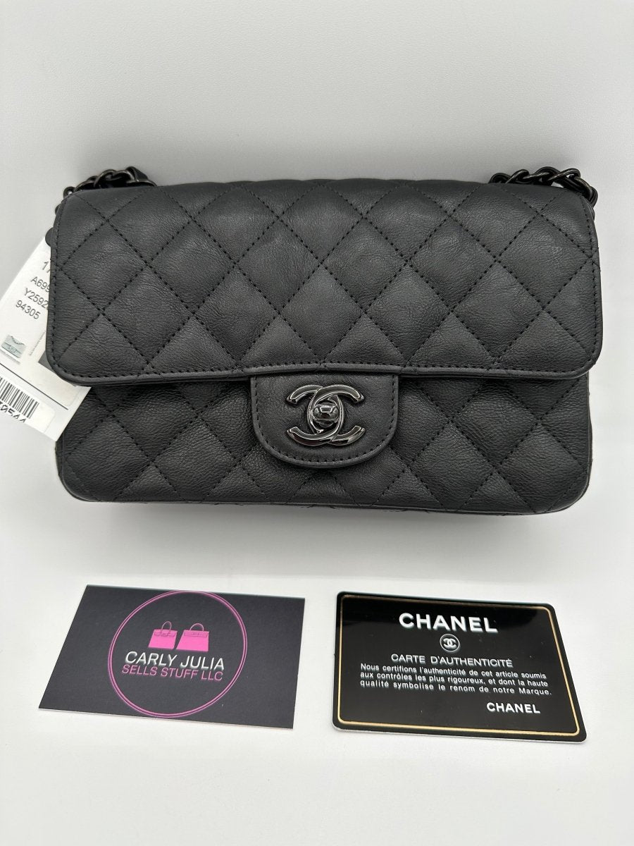CHANEL 17a So Black Mini Crumpled Calfskin - Carly Julia Sells Stuff, LLC