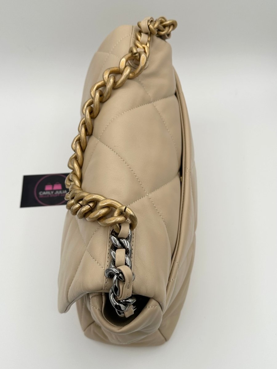 CHANEL 19 Large Beige Flap - Carly Julia Sells Stuff, LLC